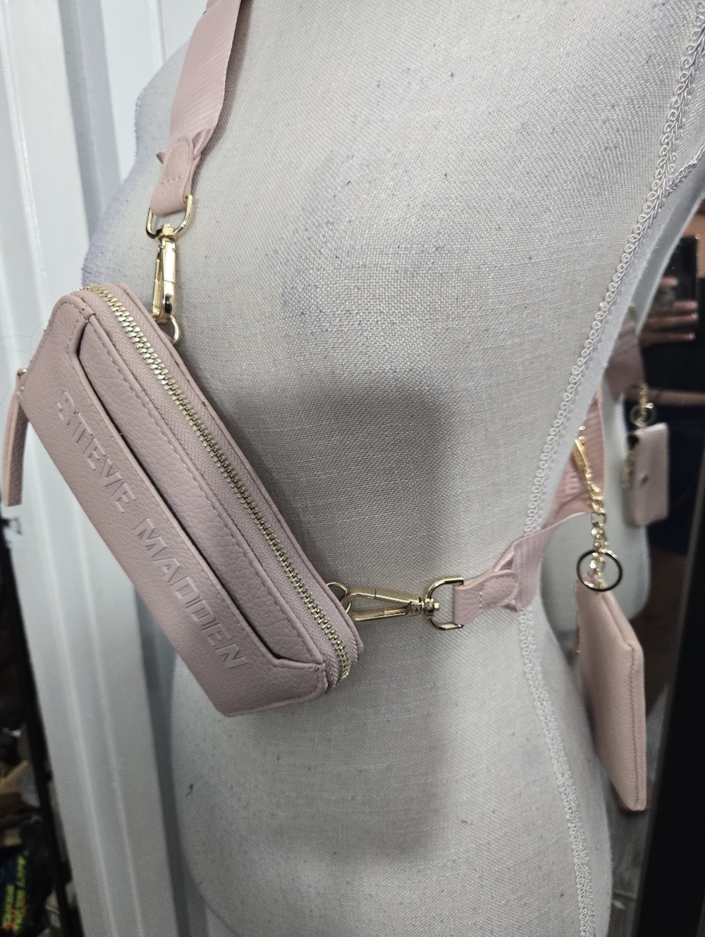 Steve Madden Pink Crossbody Wallet Bag With Coin Purse New - Picture 11 of 12